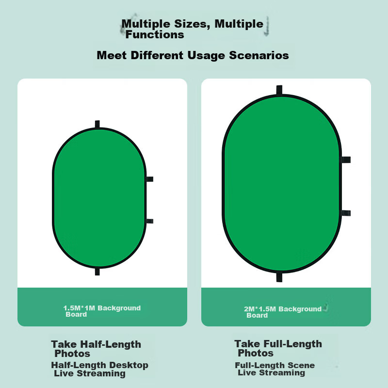 Yangfeisi YC10 Live Streaming Blue-Green Dual-Color Green Screen Backdrop, Folda...