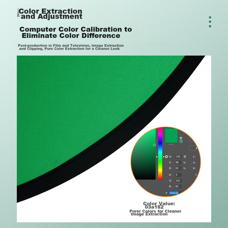 Yangfeisi YC10 Live Streaming Blue-Green Dual-Color Green Screen Backdrop, Folda...