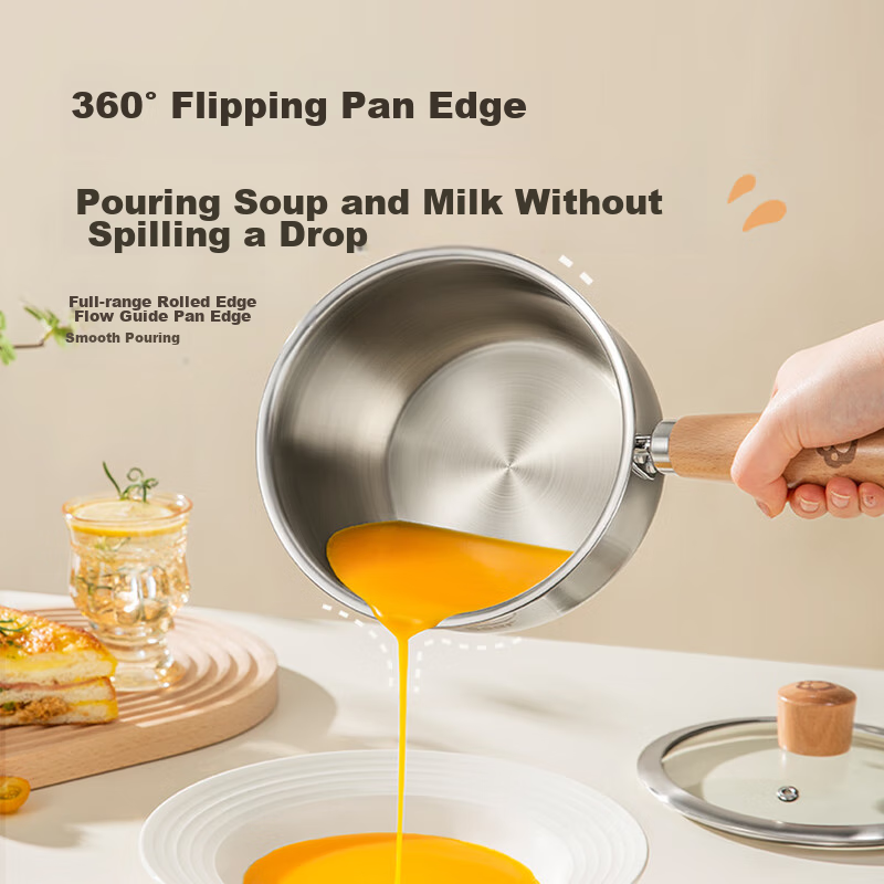 Suncha 316L Stainless Steel Small Milk Pot, Baby Food Pot, Soup Pot, Noodle Pot,...