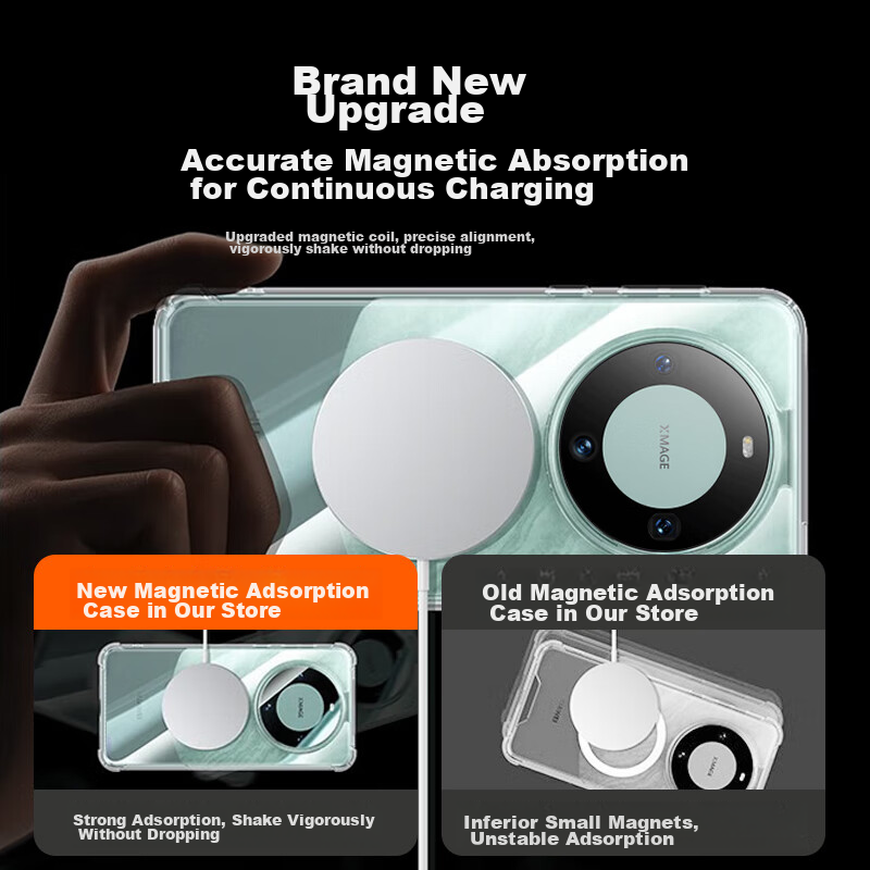 KOOLIFE Compatible with Huawei Mate 60 Phone Case, Full Coverage Magnetic Wirele...