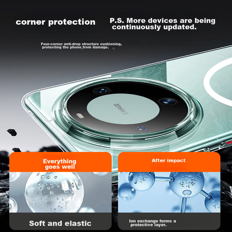 KOOLIFE Compatible with Huawei Mate 60 Phone Case, Full Coverage Magnetic Wirele...