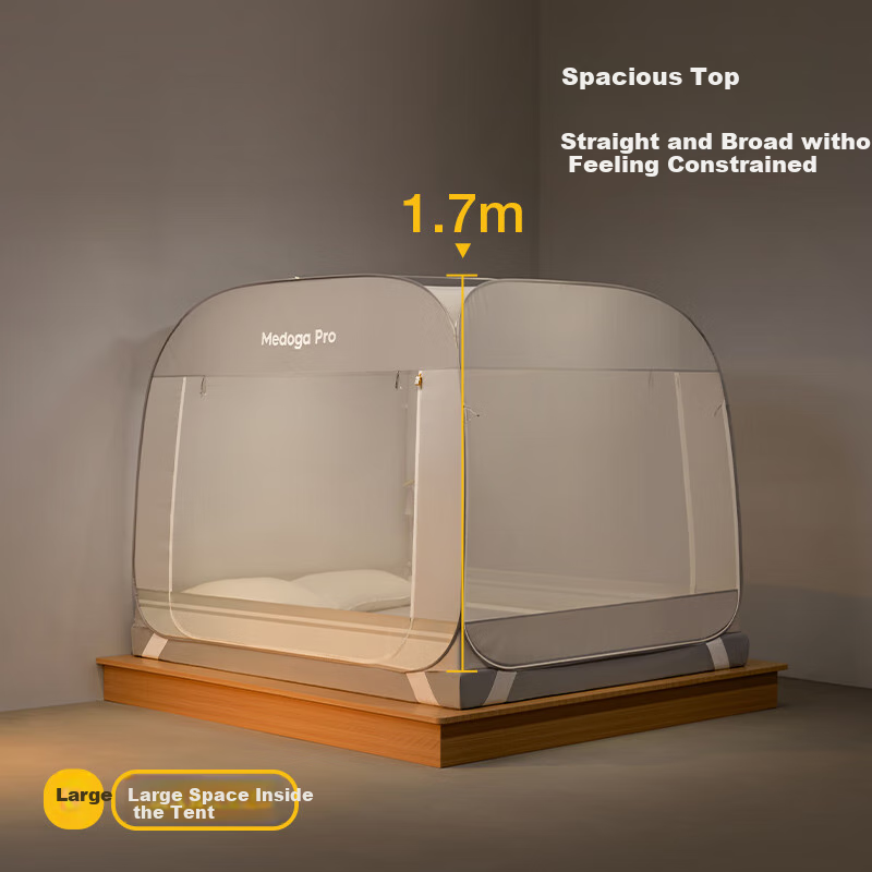 Meduojia A-Grade Premium Home Installation-Free Mongolian Yurt Mosquito Net Stee...