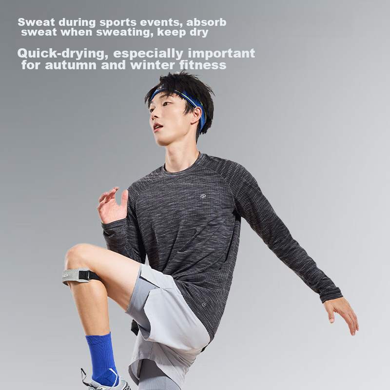 Jingzao Seamless Anti-Chafing Sports T-Shirt for Men, Quick-Dry Breathable Runni...