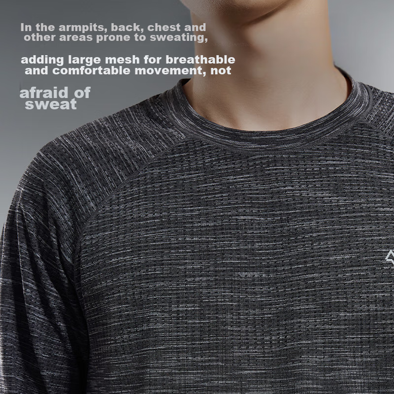 Jingzao Seamless Anti-Chafing Sports T-Shirt for Men, Quick-Dry Breathable Runni...