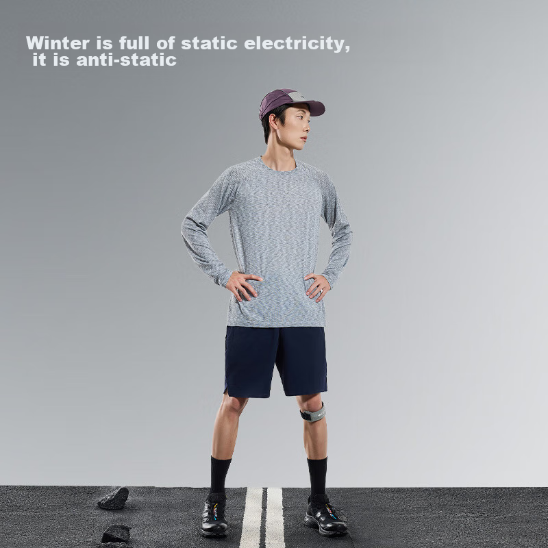 Jingzao Seamless Anti-Chafing Sports T-Shirt for Men, Quick-Dry Breathable Runni...