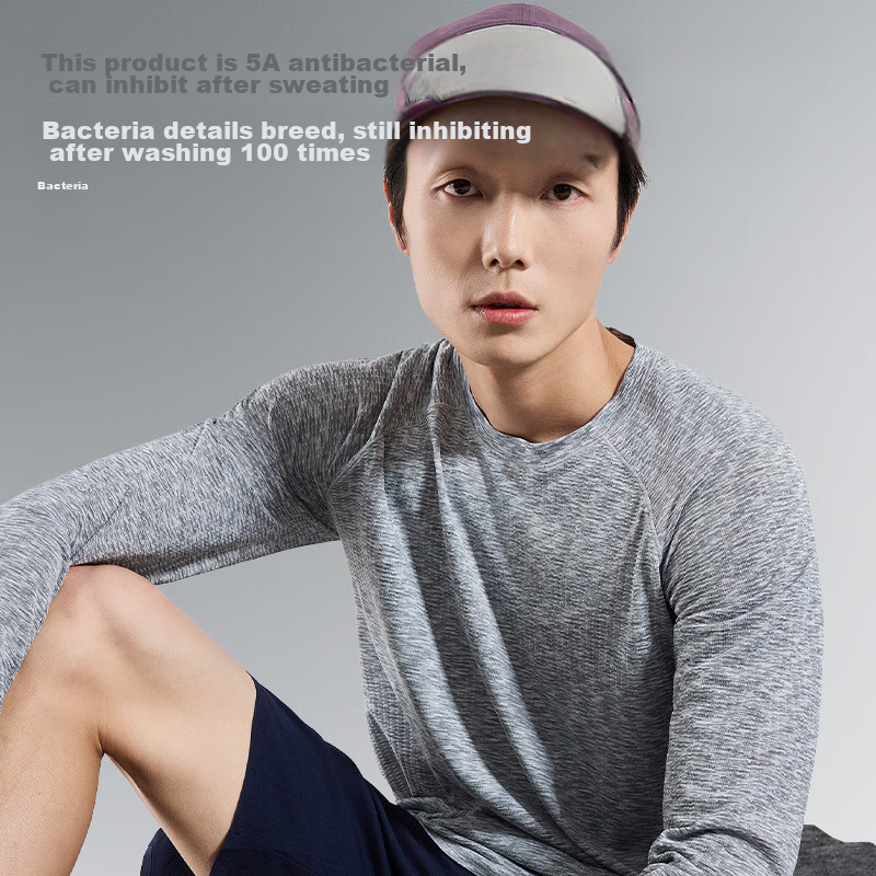 Jingzao Seamless Anti-Chafing Sports T-Shirt for Men, Quick-Dry Breathable Runni...