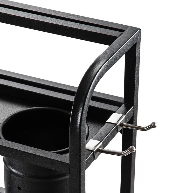 Maxcook Kitchen Storage Rack, Black Stainless Steel Two-Tier Knife Holder, Spice...