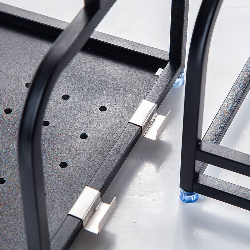 Maxcook Kitchen Storage Rack, Black Stainless Steel Two-Tier Knife Holder, Spice...