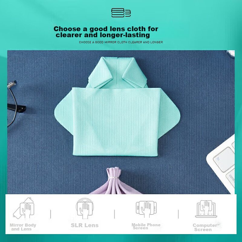 Glasses Cleaning Cloth for Myopia Glasses, Anti-Fog, Anti-Scratch, for Cleaning...