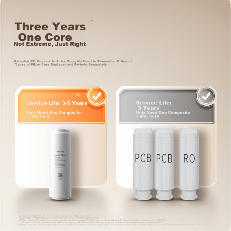 WISESKY Weisikai'er White Building Blocks, 1200G Large Flow Under-Sink Water Pur...