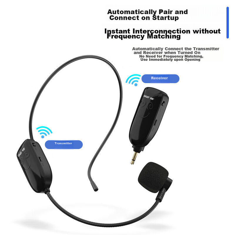 Xianke SAST OK-75A Headset Wireless Microphone Amplifier, for Online Classes, Te...