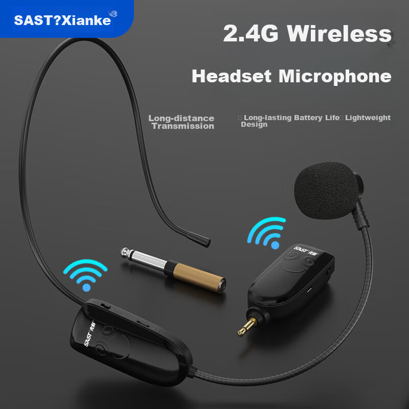 Xianke SAST OK-75A Headset Wireless Microphone Amplifier, for Online Classes, Te...