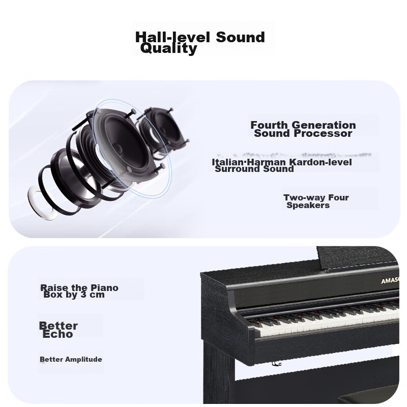 Aisensan Zhujiang Piano, 88-Key Weighted Digital Piano, for Adults And Children,...