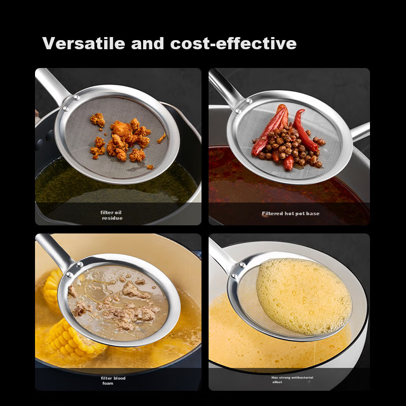 Jingzao Stainless Steel Strainer Spoon, Household Sieve for Flour, Oil Skimmer,...