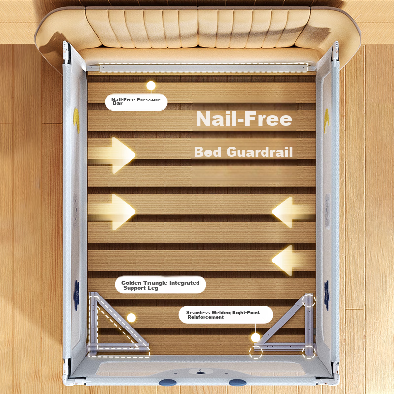 Wanya Baby Crib Guardrail, Anti-Fall Protection Rail, Bedside Fall Prevention Bo...