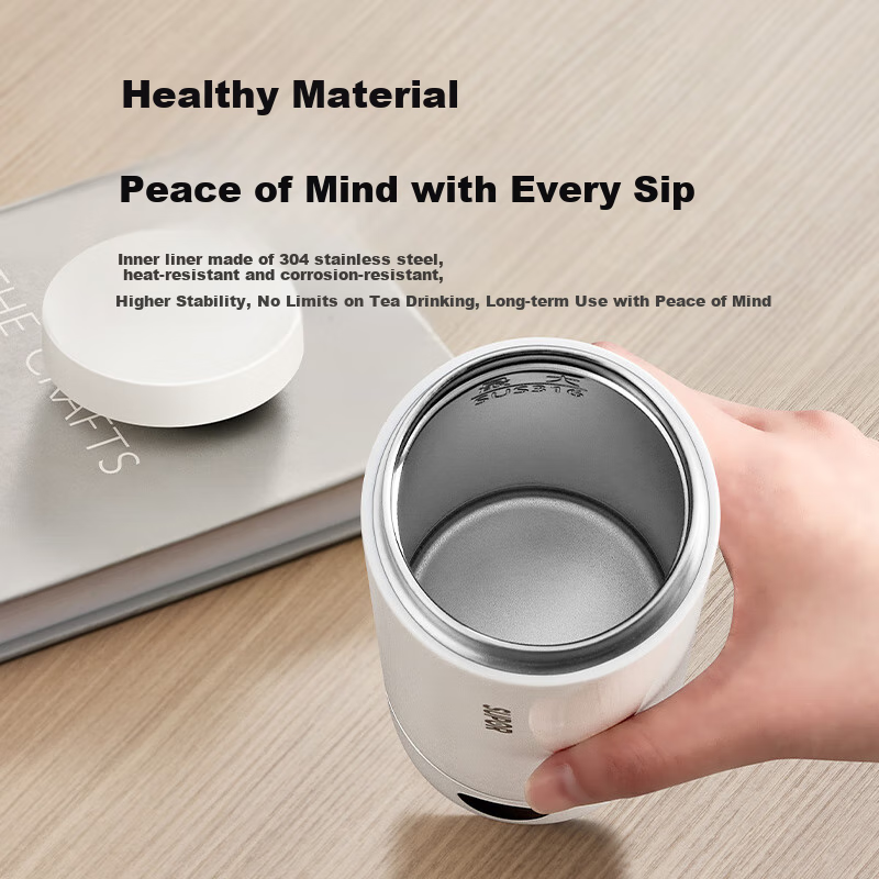 SUPOR Electric Heating Water Cup Portable Insulated Water Kettle 304 Stainless S...