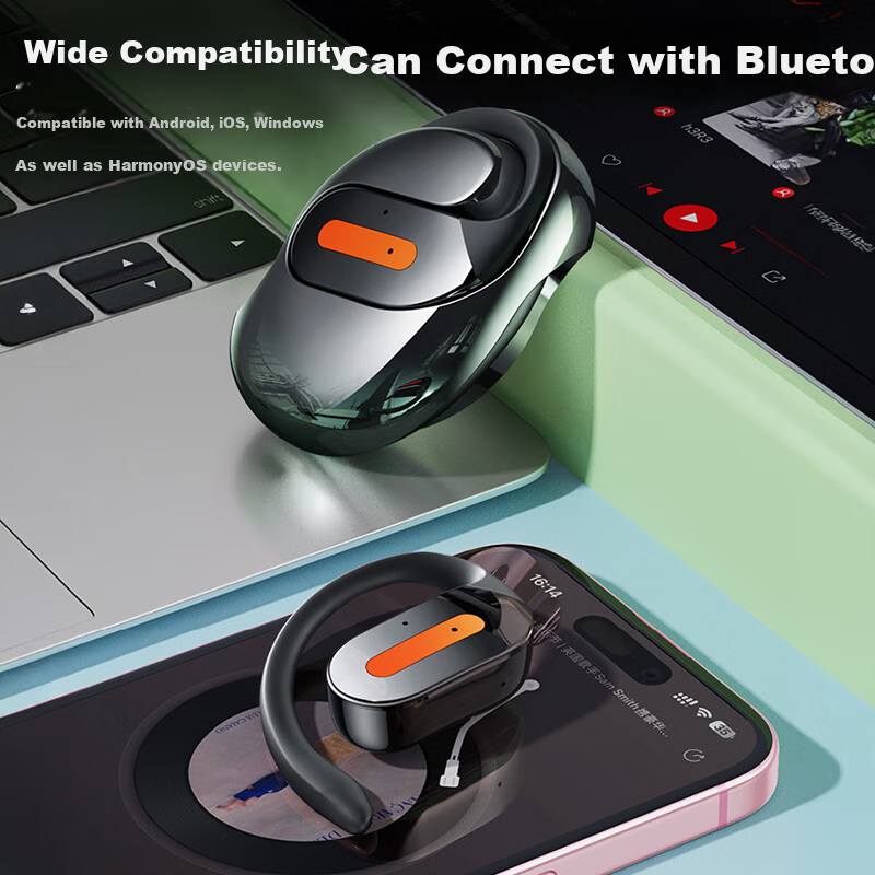 KOVOL Bluetooth Earhook Earphones with Bone Conduction Concept, True Wireless Ea...