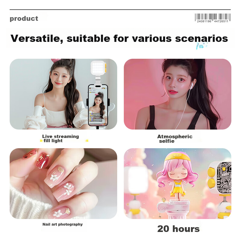 Stande, Tofu Light RGB Pocket Fill Light, Mobile Live Streaming Kit, Beauty LED...