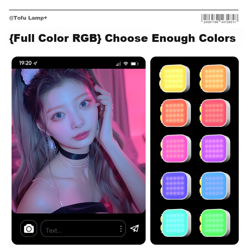 Stande, Tofu Light RGB Pocket Fill Light, Mobile Live Streaming Kit, Beauty LED...