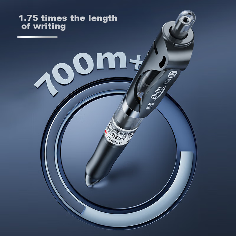 Chenguang (M&G) Stationery K35, Retractable Gel Pen, Student 0.7mm Black Pen, Si...