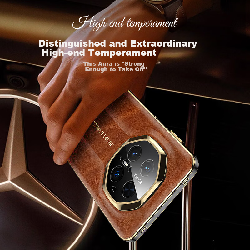 IM-CHEN [Oil Wax Genuine Leather] Phone Case for Huawei Mate 70 Pro Premium Edit...