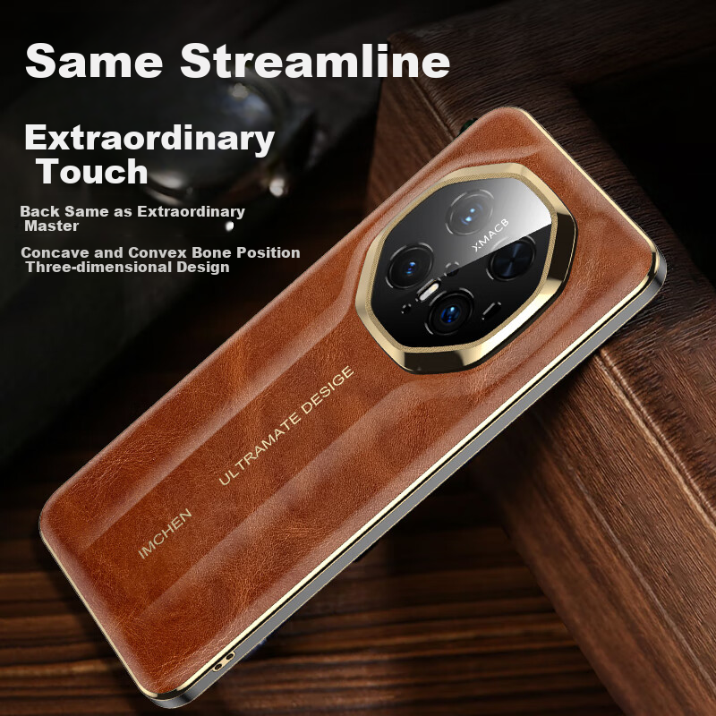 IM-CHEN [Oil Wax Genuine Leather] Phone Case for Huawei Mate 70 Pro Premium Edit...