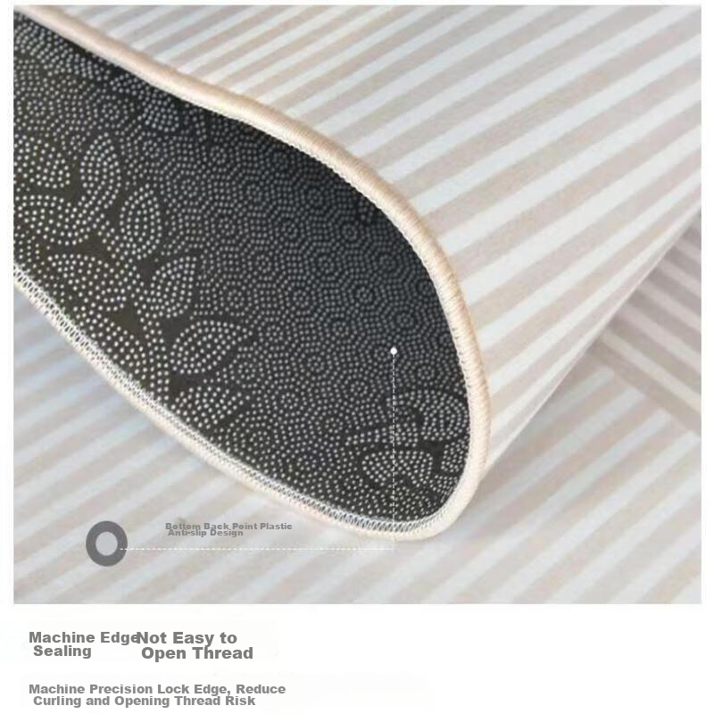 Mengting Crystal Velvet Living Room Carpet, Skin-Friendly Comfortable Dirt-Resis...