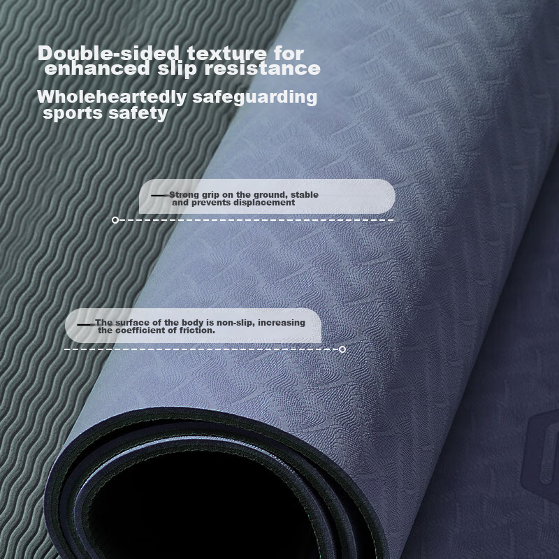 Huixun Fitness Mat, Yoga Mat, Non-Slip Portable Exercise Mat, TPE Thickened Chil...