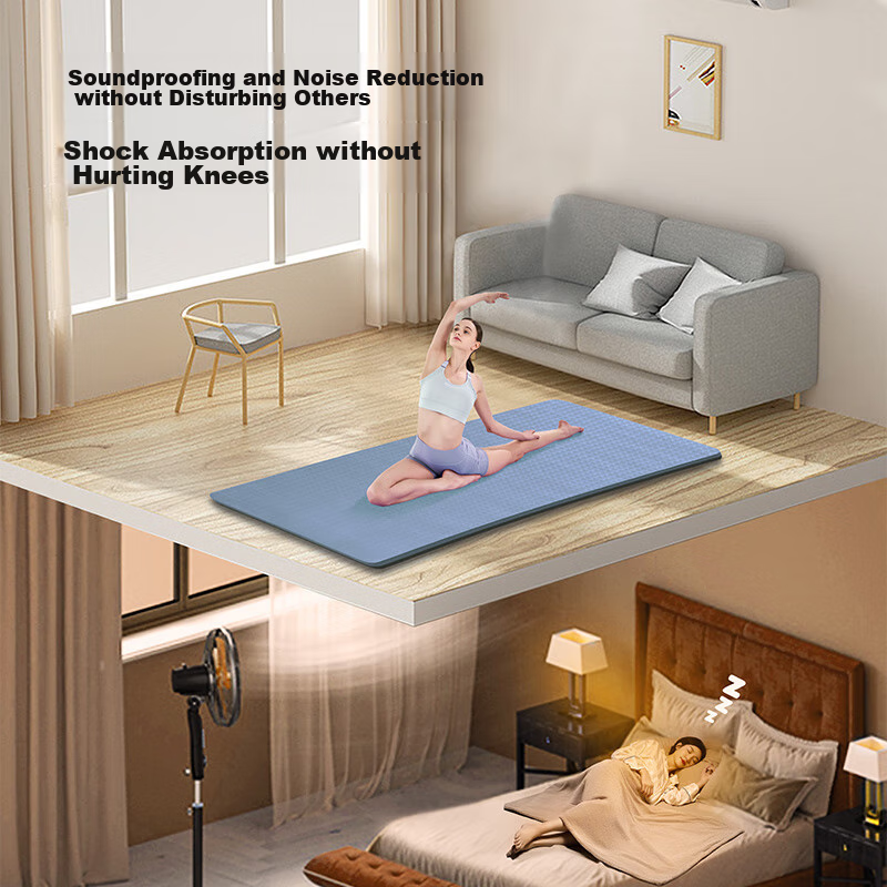 Huixun Fitness Mat, Yoga Mat, Non-Slip Portable Exercise Mat, TPE Thickened Chil...