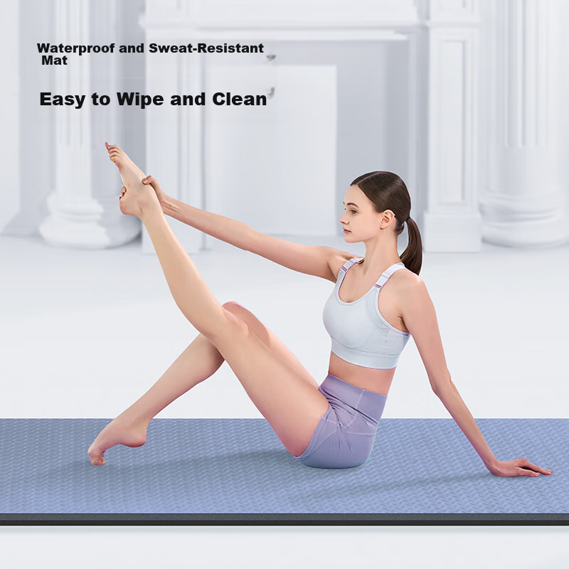 Huixun Fitness Mat, Yoga Mat, Non-Slip Portable Exercise Mat, TPE Thickened Chil...