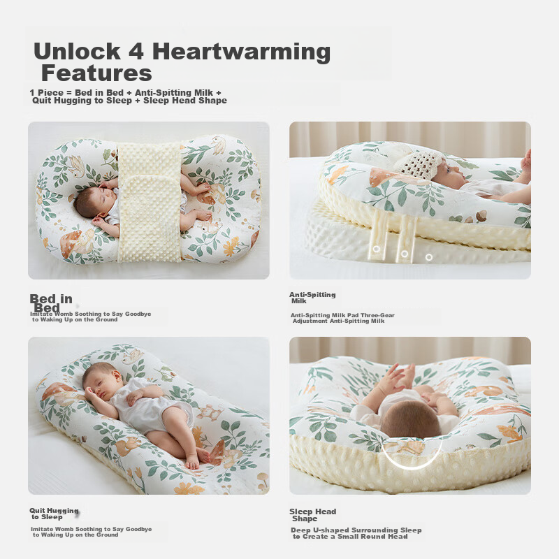 Taoqibaby Portable Baby Bed, Anti-Startle Crib, Movable And Washable, Sleep Aid...