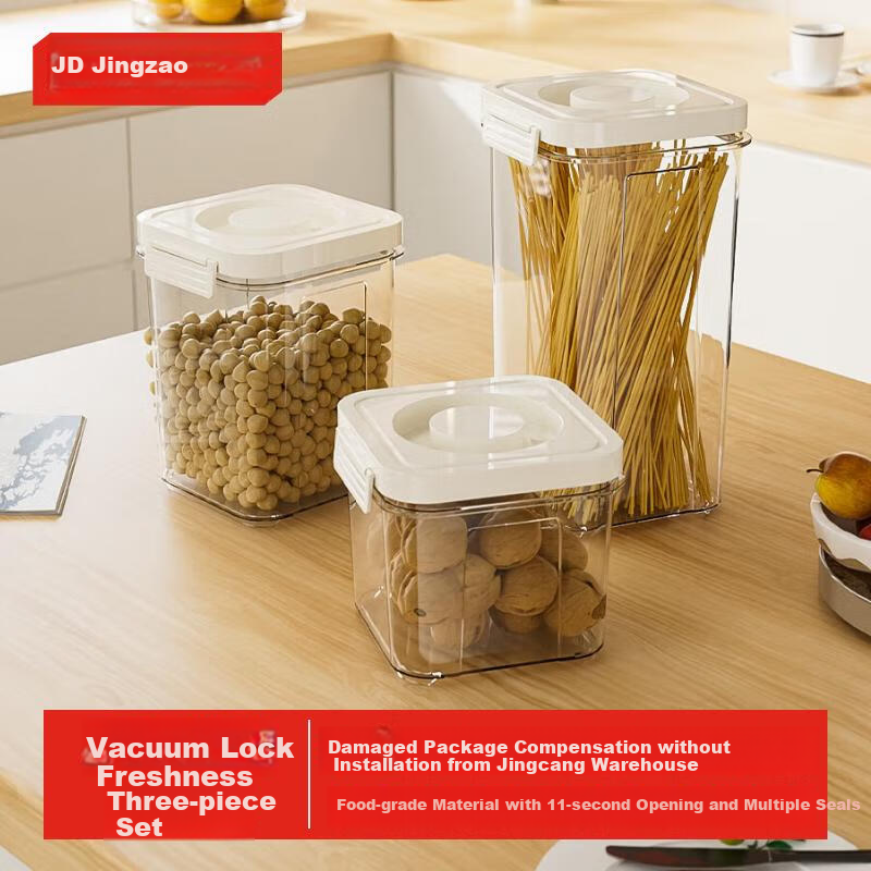 Jingzao Airtight Food Storage Containers, Press-Seal Vacuum Seals for Grains, Ki...