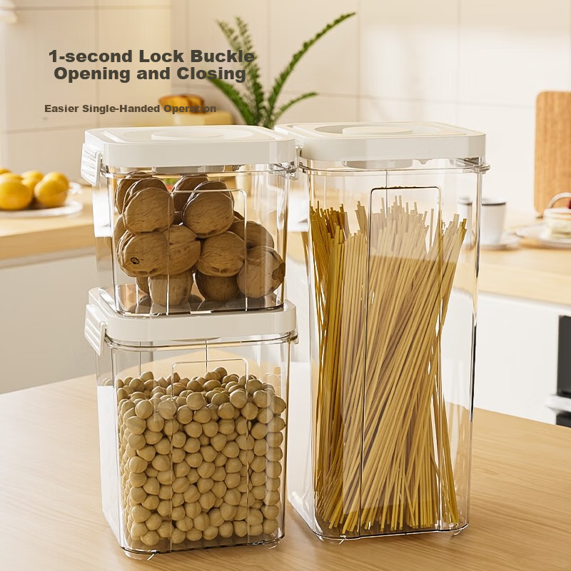 Jingzao Sealed Jar Food Grade Pressed Vacuum Cereal Jar Kitchen Storage Snack Dr...