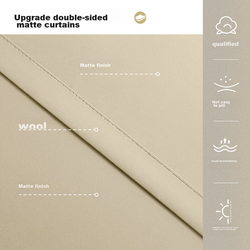 Jingzao High-Precision Beige Curtains, Blackout Curtains for Bay Windows, Bedroo...