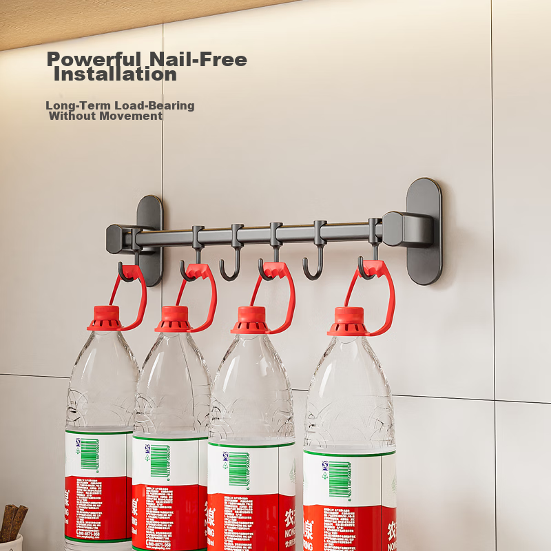 Jingzao Kitchen Storage Rack, No Drilling Required, Multifunctional Wall-Mounted...