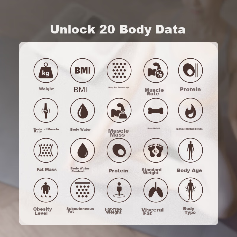 Jingzao Large Screen Four-Electrode Smart Body Fat Scale, Electronic Weight Loss...