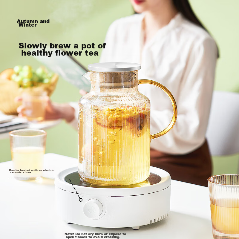 Jingzao Hot Water Pitcher, Heat-Resistant High-Temperature Tea Infuser Cup Cold...