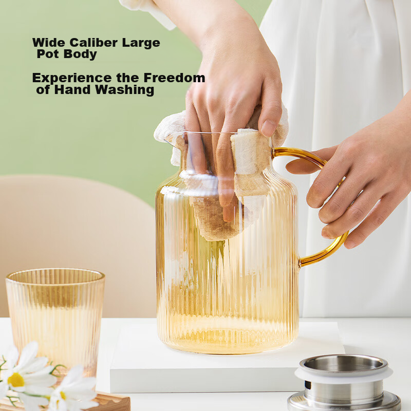 Jingzao Hot Water Pitcher, Heat-Resistant High-Temperature Tea Infuser Cup Cold...