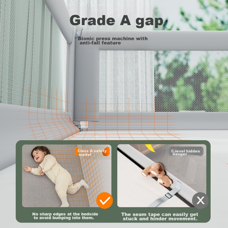 InnoTruth Baby Bed Guard Rail, Bedside Safety Barrier, Anti-Fall Protection for...