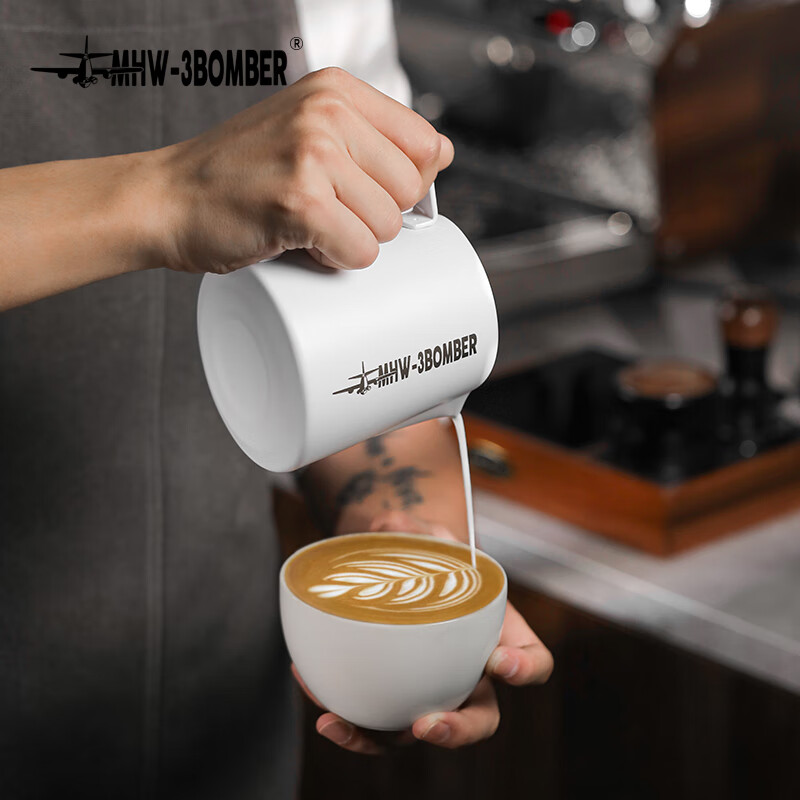 MHW-3BOMBER Latte Art Pitcher, 600ml Stainless Steel Milk Frother Cup, Coffee An...