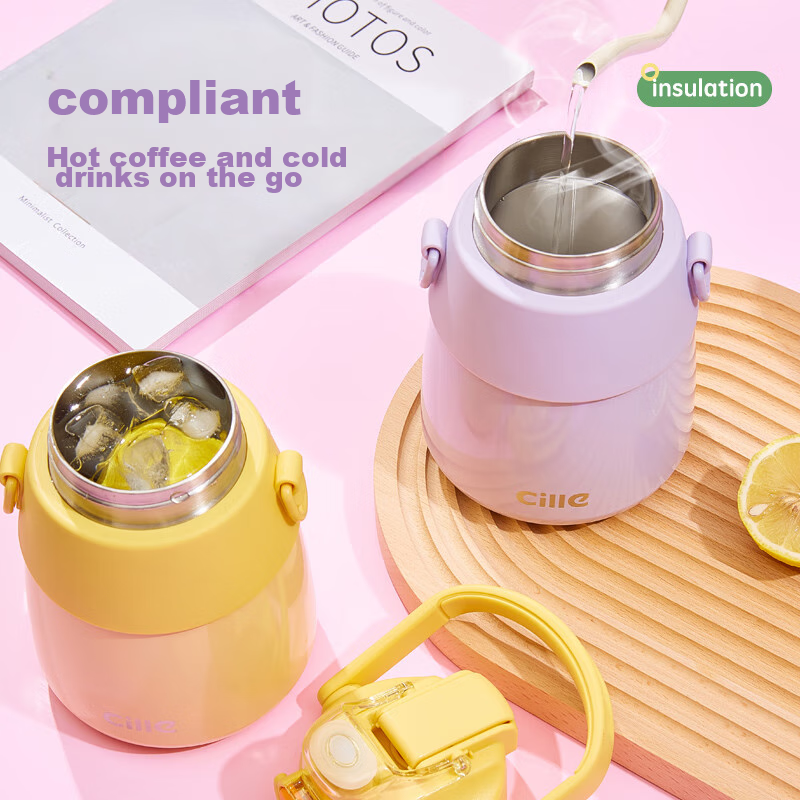 Xile Double-Drinking Large-Capacity Insulated Tumbler for Women, Stylish High-Ca...