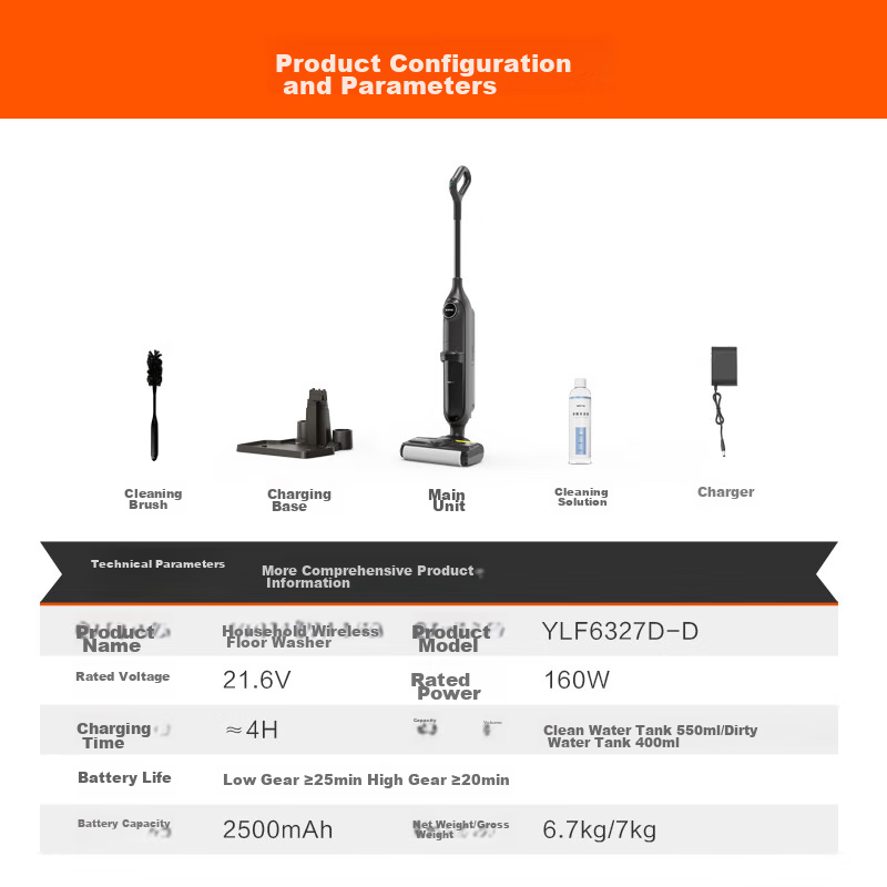 Yili Handheld Cordless Vacuum Cleaner, All-In Mop And Vacuum for Home Use, Elect...