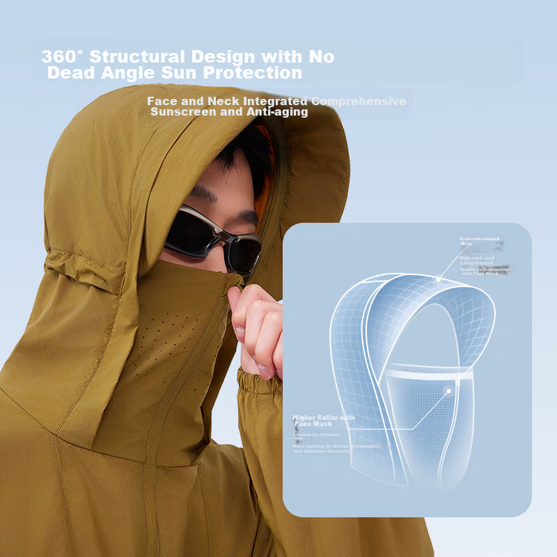 Jingzao UPF170+ Ultra-Light Original Yarn Sun Protection Clothing, Outdoor Sun P...