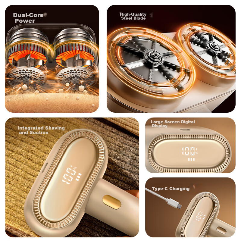 Jingzao Net Series, Max Version Double-Headed Clothing Shaver, Ball Remover, Bal...