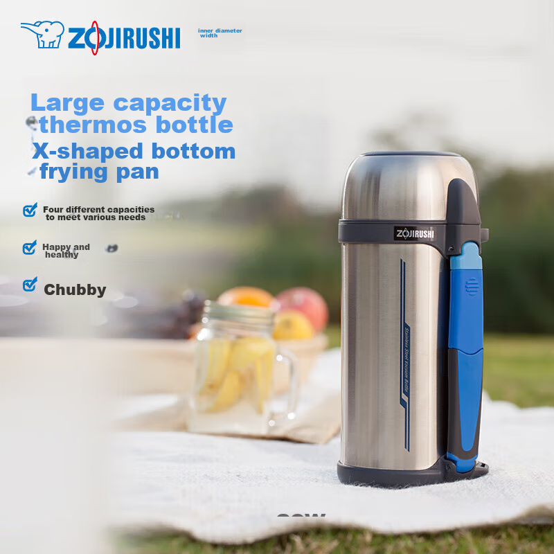 ZO JIRUSHI Insulated Bottle, Original Import, Large Capacity, Stainless Steel, C...