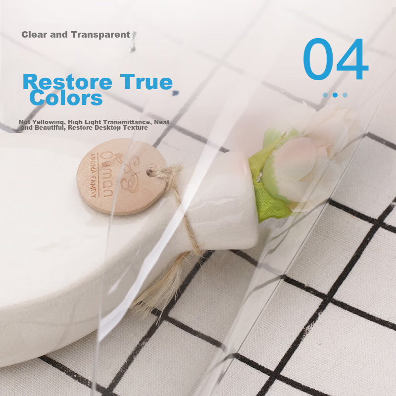 Gusi Round Table Mat, Transparent Circular Coffee Table Cover, PVC Dining Table...