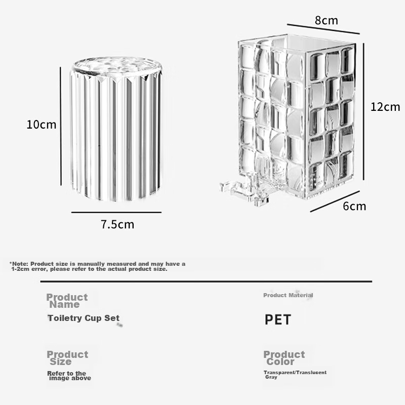 Jiebishi Toothbrush Holder, No Drilling Required, Mouthwash Cup, Toothbrush Cup,...