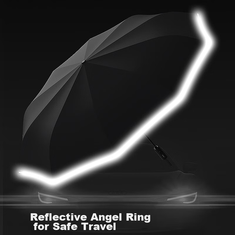 ZUODU Fully Automatic Three-Fold Reverse Umbrella, Extra Large, Thickened, Sturd...