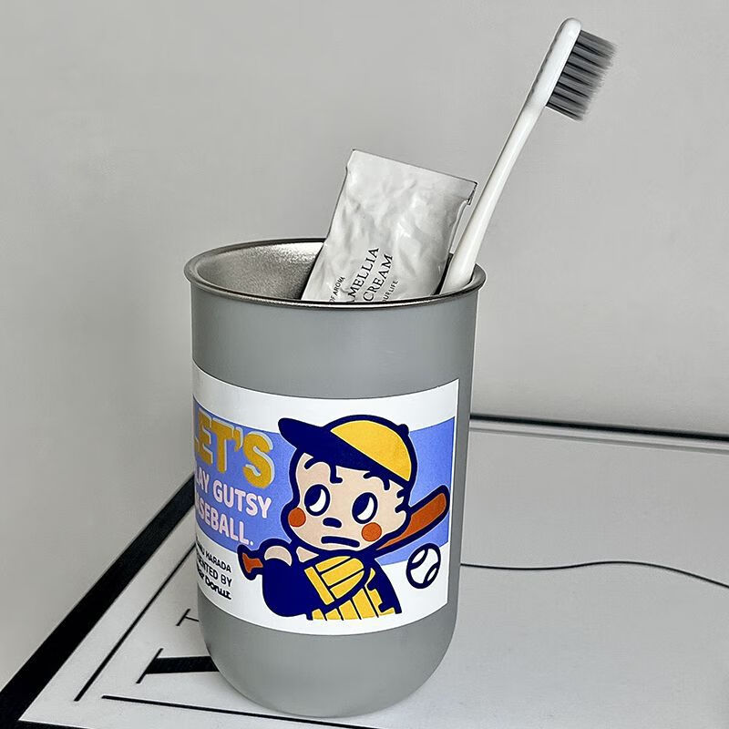 Jiebishi Japanese Stainless Steel Mouthwash Cup, Couple's Toothbrush Cup, Home T...