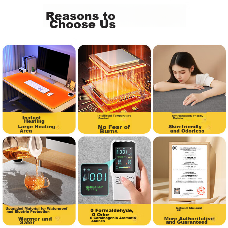 Jiashigao Heating Desk Pad, Mouse Heating Pad, Desktop Warm Pad, Extended And En...